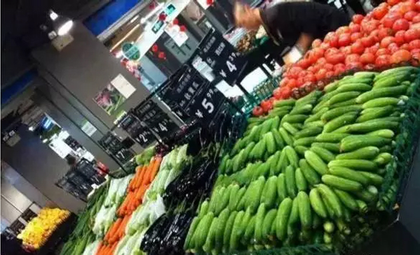 蔬菜铁木结合货架